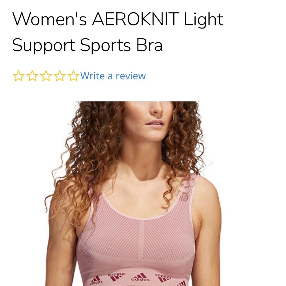 Adidas Aeroknit Bra Pink Size Med BNWT